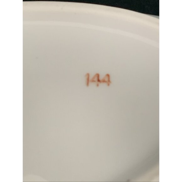 BK Titov Veles Jugo Porcelain Serving Bowl Oval Floral Gold Trim Yugoslavia Chip - Picture 10 of 10